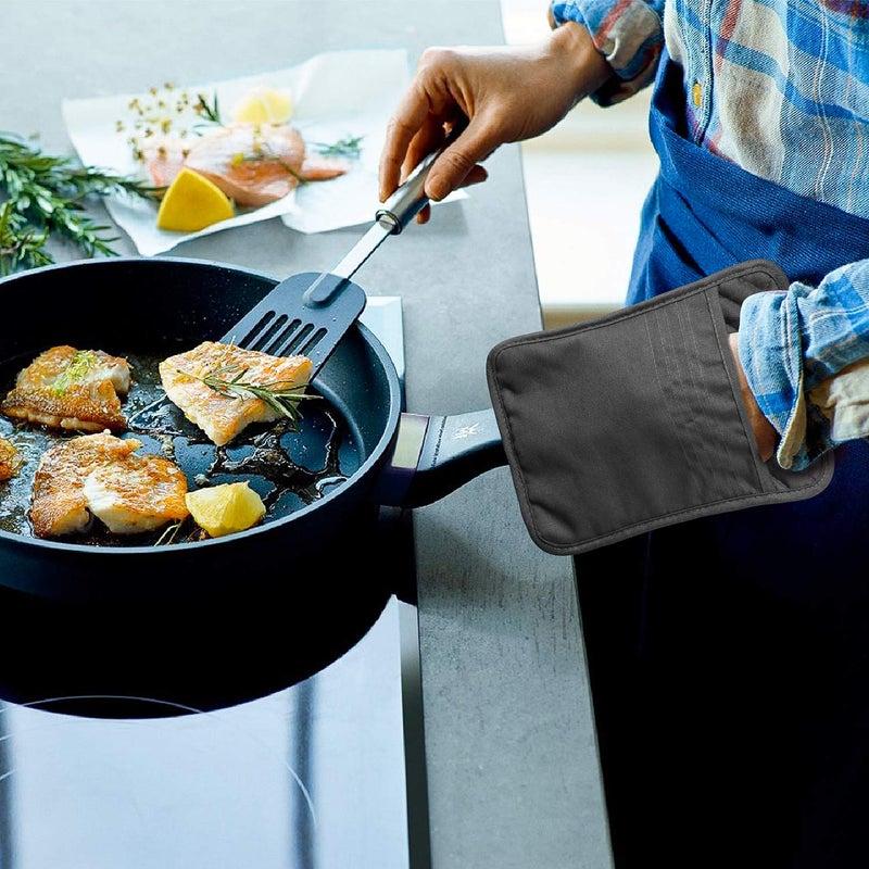 GROBRO7 5Pack Pocket Pot Holders Cotton Heat Resistant Potholder Multipurpose Hot Pads Machine Washable Oven Mitts Cooking Pads Bulk for Daily Kitchen Baking and Cooking 8.9 x 6.9 Inch Grey - Image 5
